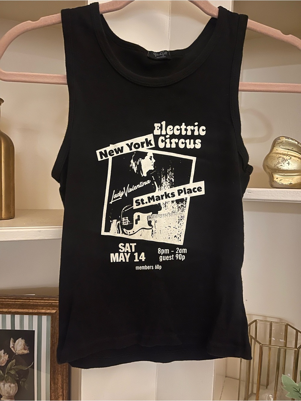 Brandy Melville Black Graphic Muscle Tee